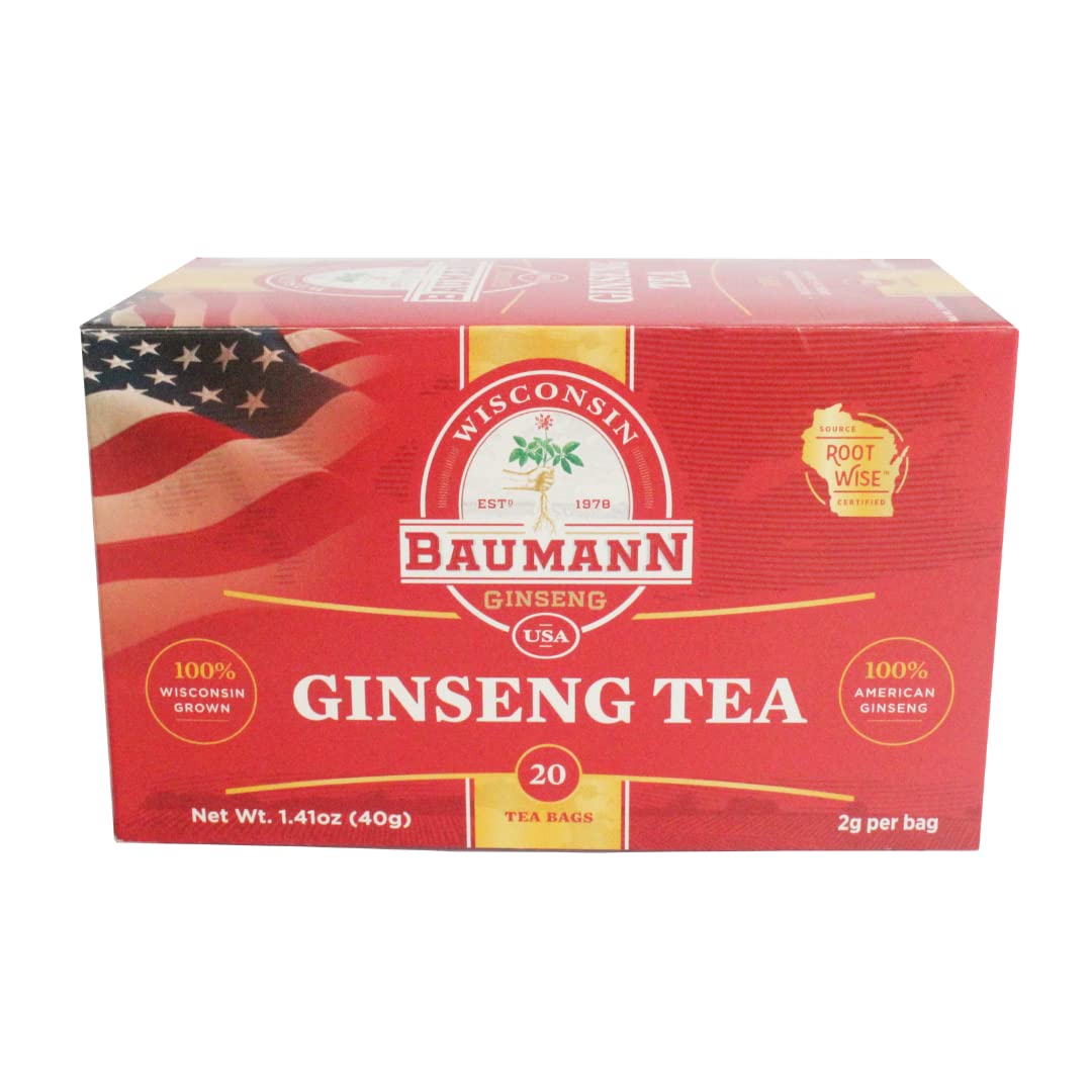 Baumann Premium American Ginseng Tea Bags (20 Tea Bags)